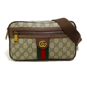 GUCCI GG Supreme Waist bum Bag 574796 canvas Beige excellent condition ENTRUPY